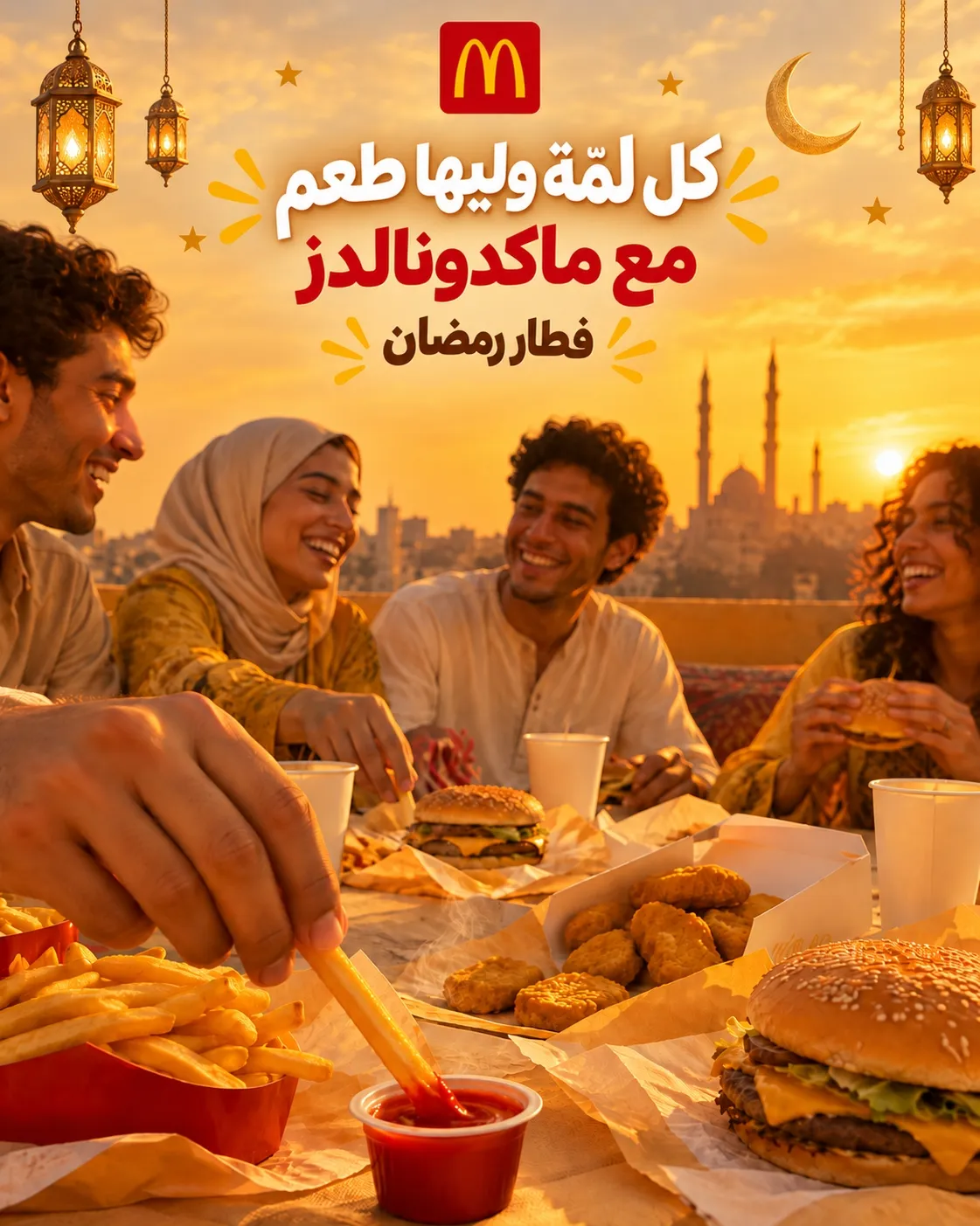 أربع لمّات، أربع لحظات، ولمسة حمرا واحدة في كل صورة 🍟