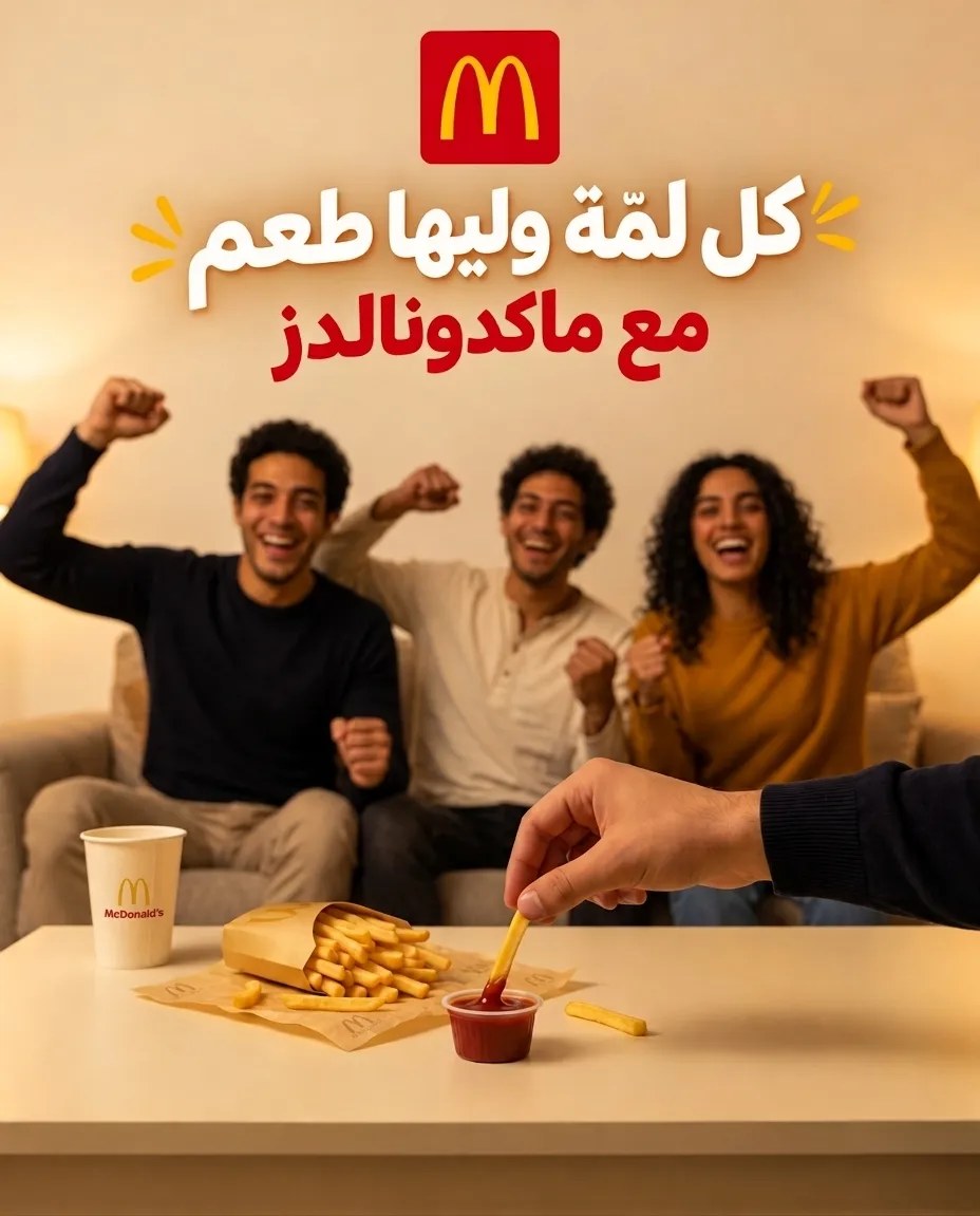 أربع لمّات، أربع لحظات، ولمسة حمرا واحدة في كل صورة 🍟