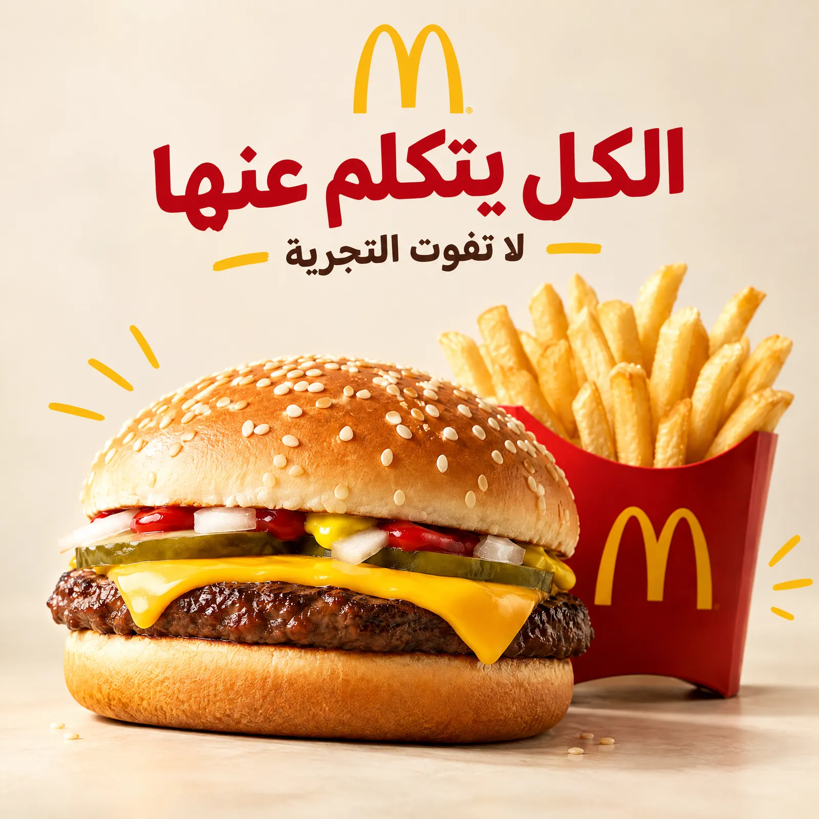 اشتغلت على Lovart سلمته الملف الخاص بالبراند ايدنتيتي بماكدونالز, اخترت كومبو…